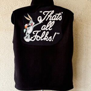 Bugs Bunny "That's All Folks "- Upcycled Black Vest